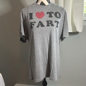 Homage “I ❤️ to Fart” Gray Graphic T-Shirt- Size XL